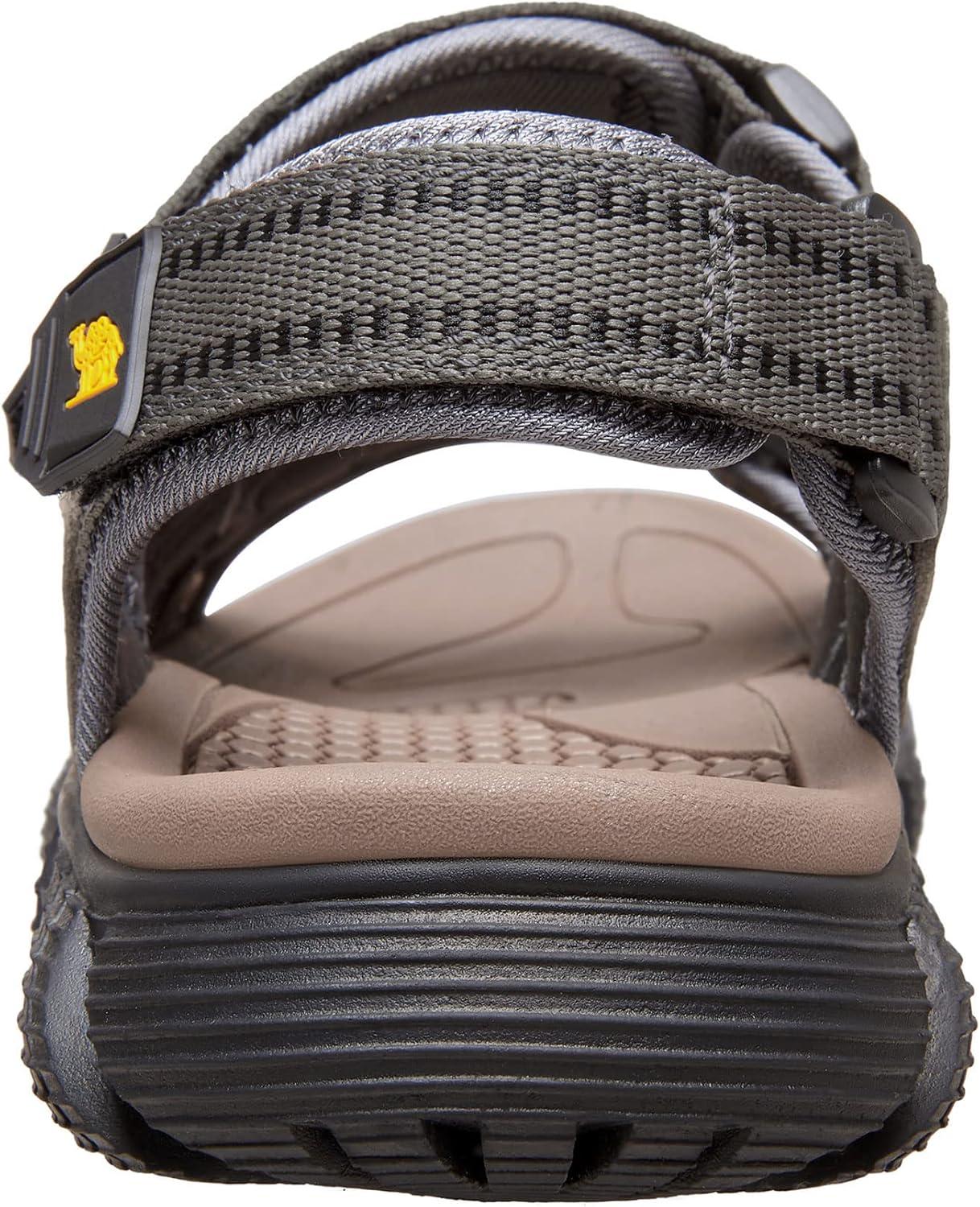 imageCAMEL CROWN Mens Water Sandals Waterproof Arch Support Hiking Sandals Comfort Leather Sandals Adjustable Athletic Outdoor Sandals for Summer Beach Trail WalkingGrey